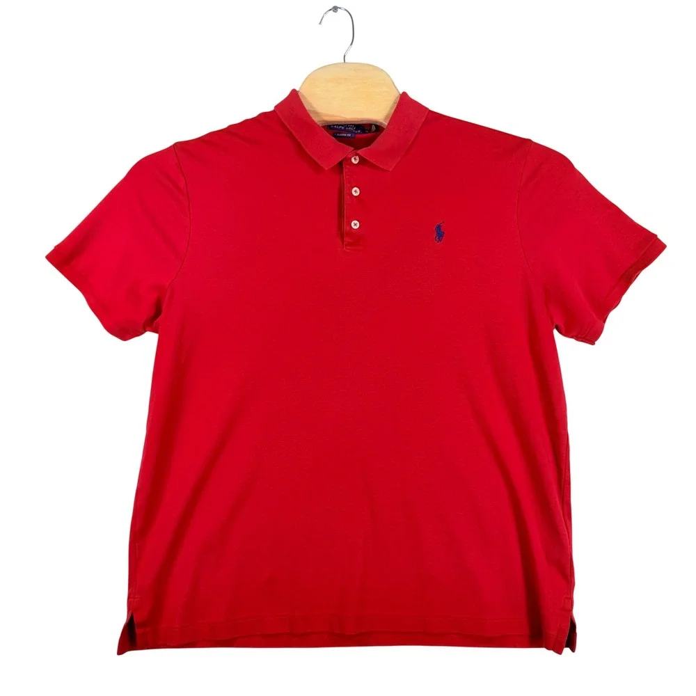 Polo Ralph Lauren Mens XL Classic Fit Red Short Sleeve Polo Shirt Sporty Preppy‎
